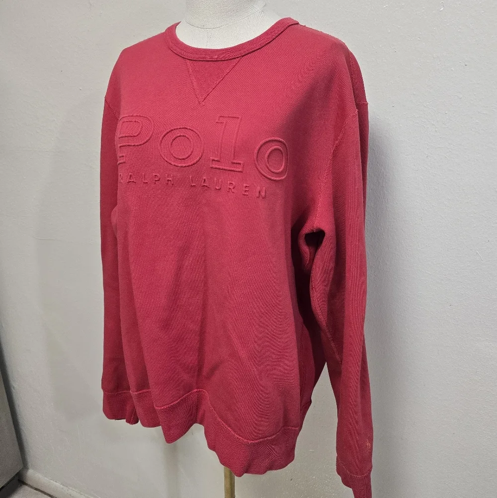 Polo Ralph Lauren Embossed Sweatshirt Red Size Large